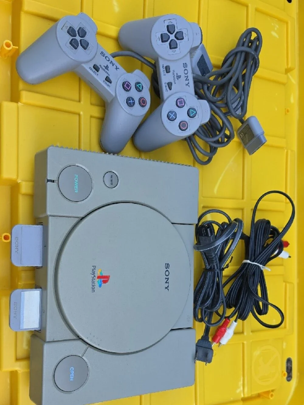 Sony PlayStation Classic Console in Light Gray with Multicolor Logo